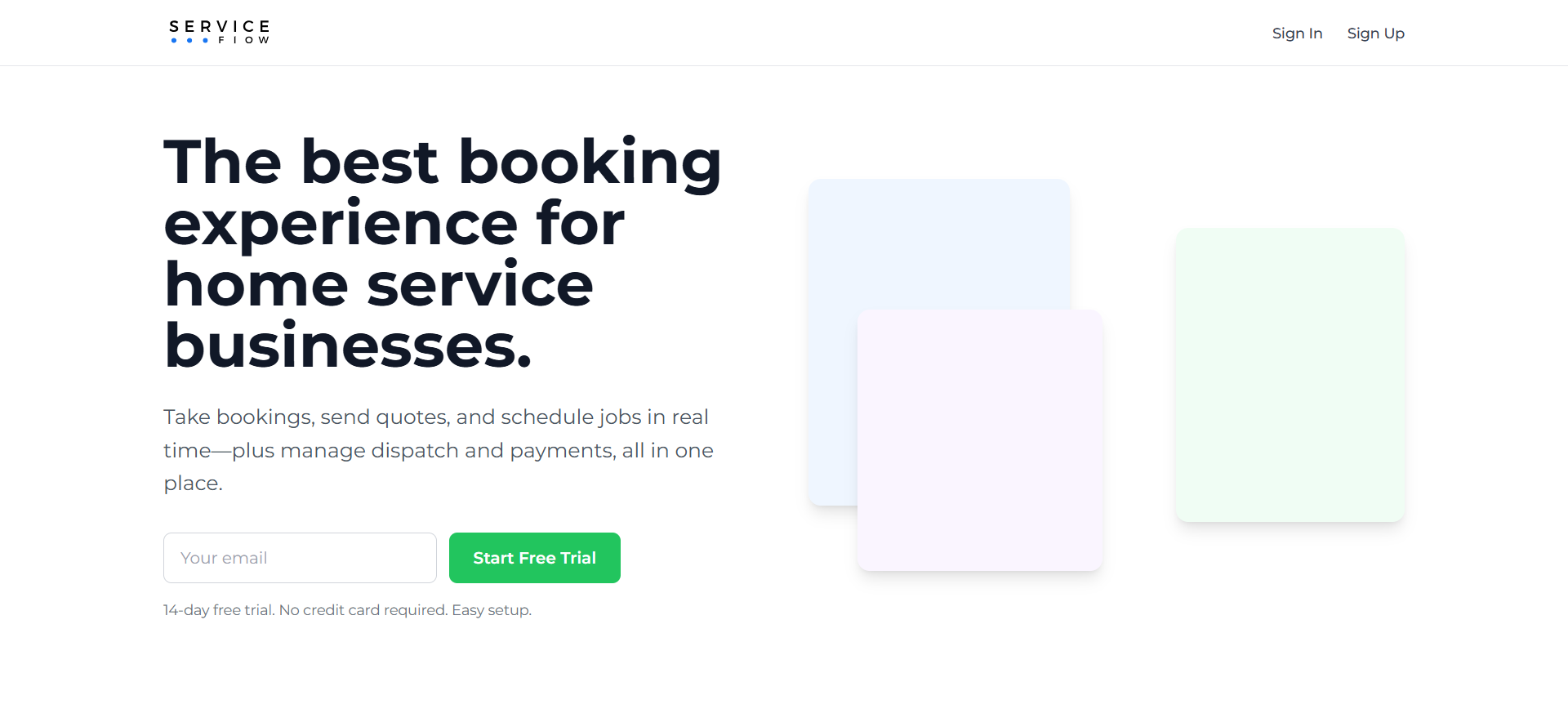 Service Flow &mdash; booking platform for home service businesses